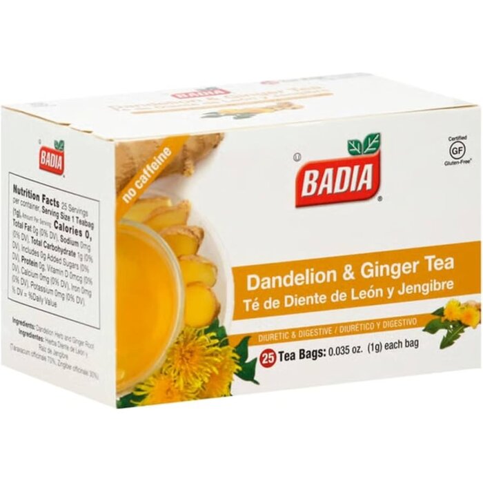 Badia Dandelion & Ginger Tea 25 Tea Bags