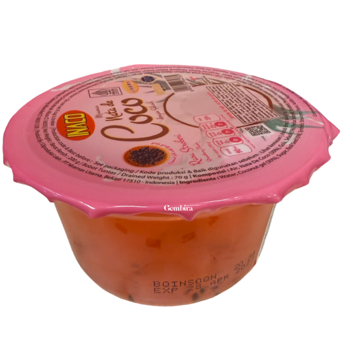 Inaco Strawberry Nata de Coco w. basil seeds 200g