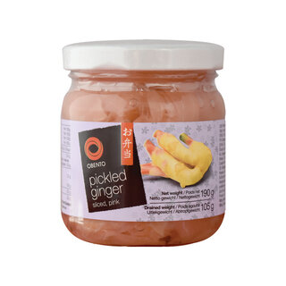 Obento Sliced Pickled Ginger Pink 190gr Pot