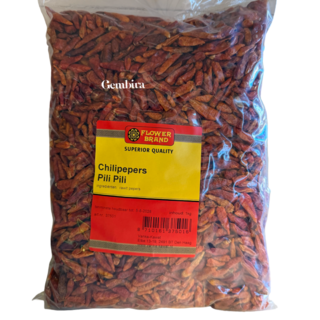 Pili Pili Whole Chili Peppers 1kg Bird Eye Flower Brand