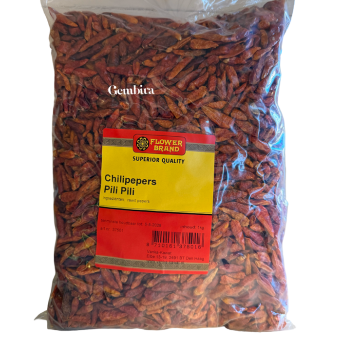 Pili Pili Heel Chilipepers 1kg Bird Eye Flower Brand
