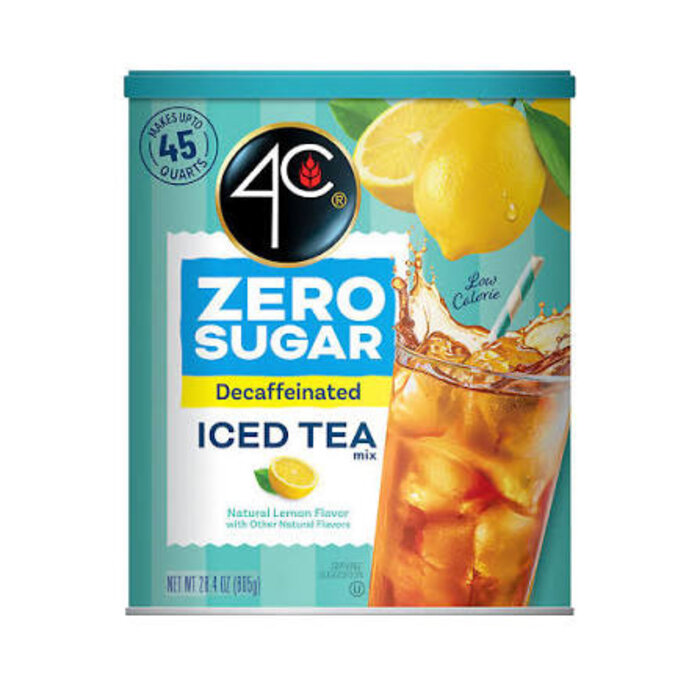 4C Zero Sugar Decaffeinated Iced Tea Mix 28.4 oz - 805g