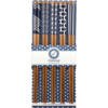 Eetsokjesset Blauw patroon 22,5cm - 5 paar - 6006201