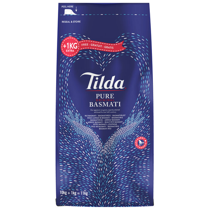 Tilda Pure Basmati Rice 10 kg+10% = 11kg
