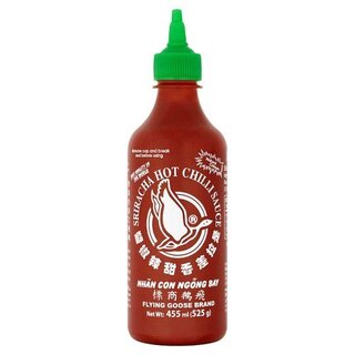 Sriracha Hot Chilli Sauce 455ml - Flying Goose - groene dop