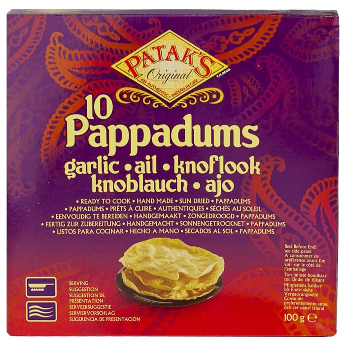 Patak's Pappadum Knoflook 10 st. - 100g