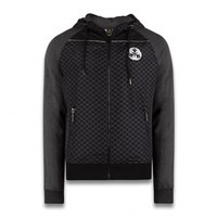 Dominator nylon zip sweater black/white