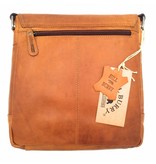 Hill Burry Hill Burry - VB10024 -3076- aus echtem Leder - Schulter -crossbodytas- Firma - Vintage-Leder braun / cognac