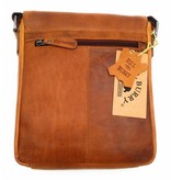 Hill Burry Hill Burry - VB10096 - 3161- echt leren - schoudertas – crossbodytas- stevig - vintage leder- bruin /cognac