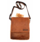 Hill Burry Hill Burry - VB10096 - 3161- echt leren - schoudertas – crossbodytas- stevig - vintage leder- bruin /cognac