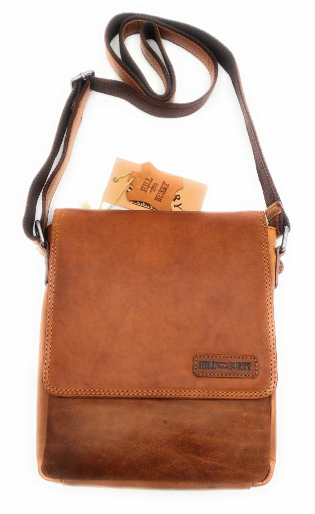 Hill Burry Hill Burry - VB10096 - 3161- genuine leather - shoulder bag - crossbodytas- firm - vintage leather brown / cognac