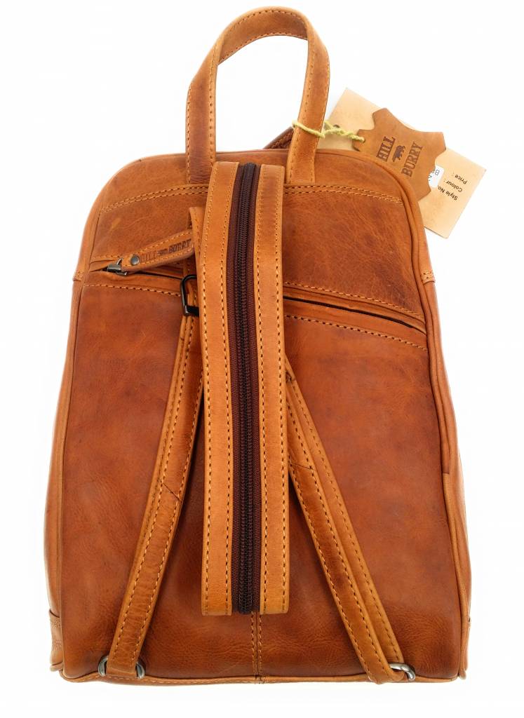 Hill Burry Hill Burry - VB10018 -2399 - real leather - women - Backpack - firmly - chic - appearance - vintage leather brown / cognac