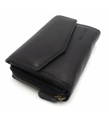 Hill Burry Hill Burry - VL77703 - 13092 - leather zipper wallet - black