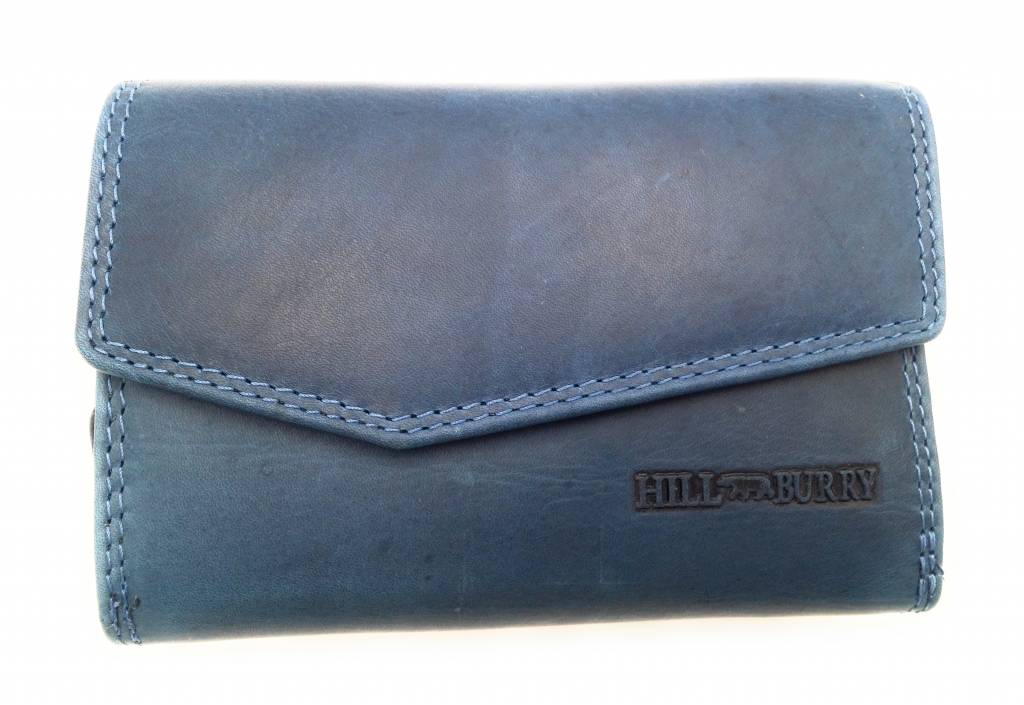 Hill Burry Hill Burry - VL77703 - 13092 - leather zipper wallet - blue