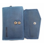 Hill Burry Hill Burry - VL77703 - 13092 - leather zipper wallet - blue