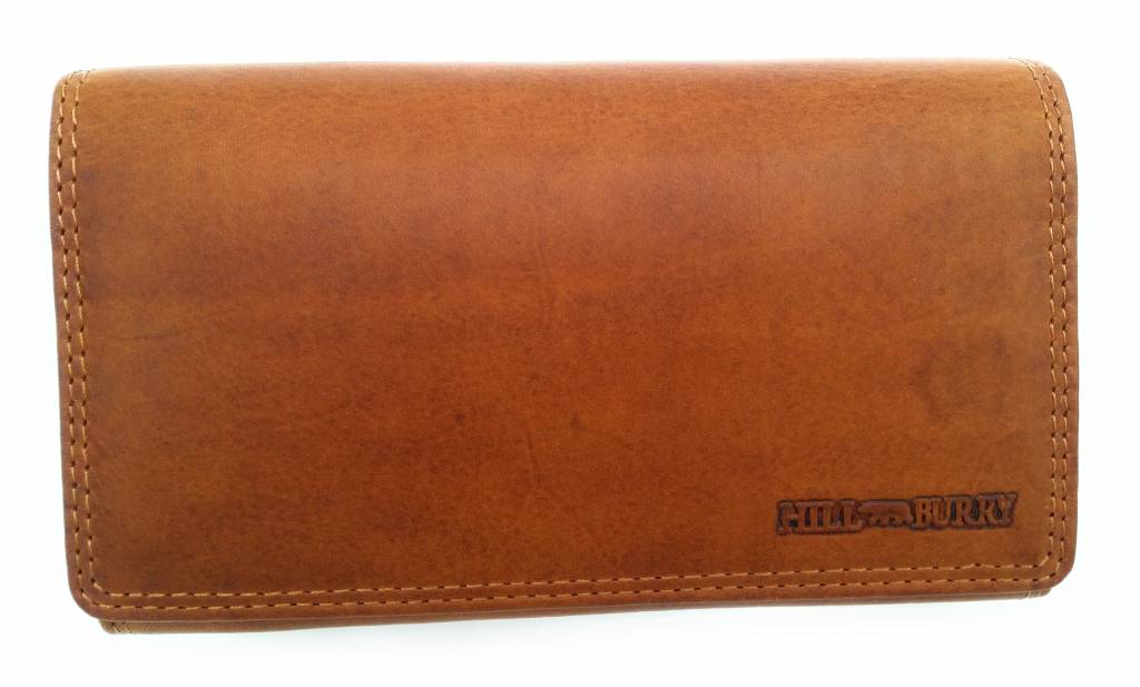 Hill Burry Hill Burry - VL77709 -1971 - genuine leather - large - ladies - wallet - with RFID - vintage leather- brown
