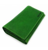Hill Burry Hill Burry - VL77709 -1971 - genuine leather - large - ladies - wallet - with RFID - vintage leather - green