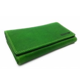 Hill Burry Hill Burry - VL77709 -1971 - genuine leather - large - ladies - wallet - with RFID - vintage leather - green