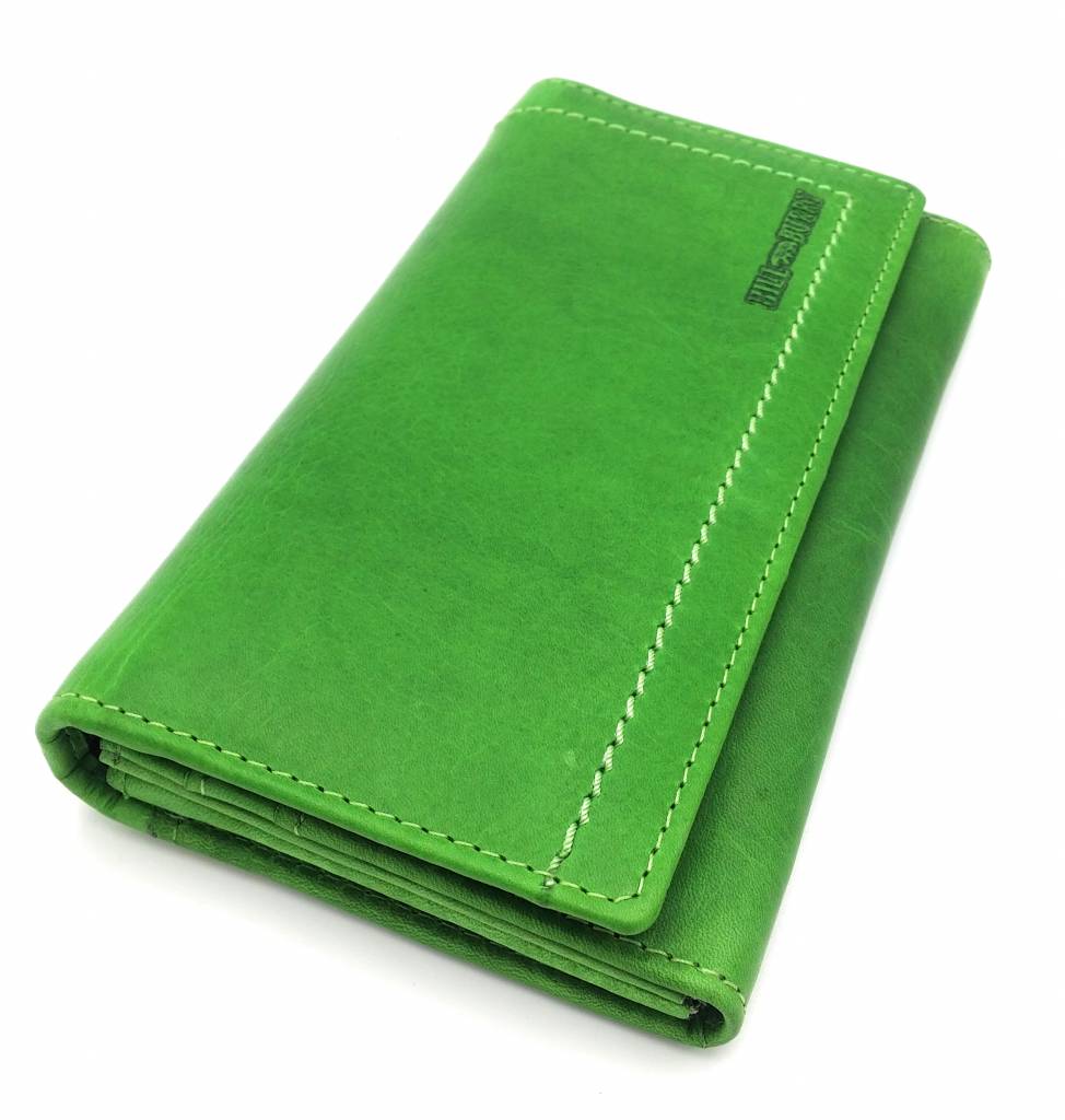 Hill Burry Hill Burry - VL77701 - L104 - Echt Leder - Damen - Brieftasche - Vintage-Leder-grün