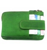 Hill Burry Hill Burry - V88862 - 5143- green genuine leather - mini - cardholder plus key - vintage leather green