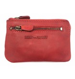 Hill Burry Hill Burry – V88862 – 5143- rood - echt lederen - mini – kaarthouder plus sleutelhanger - vintage leder- rood