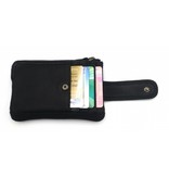 Hill Burry Hill Burry - V88862 - 5143 - black - genuine leather - mini card holder plus keychain - vintage leather black