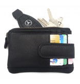 Hill Burry Hill Burry - V88862 - 5143 - black - genuine leather - mini card holder plus keychain - vintage leather black