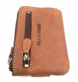 Hill Burry Hill Burry - V88862 - 5143 - brown / cognac - genuine leather - mini - cardholder plus key - vintage brown leather