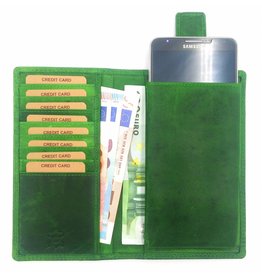 Hill Burry Hill Burry - VL777058¬ - 5157- leather wallet and phone case - green