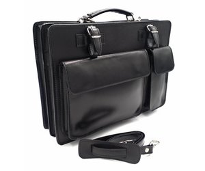 white leather briefcase