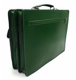 Italian leather briefcase model -201701- genuine leather - green