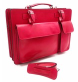 Italienischen Leder-Aktentasche Modell -201701- echtes Leder - rosa - rosa