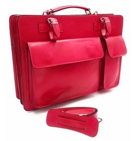 Italian leather briefcase model -201701- genuine leather - pink - pink