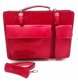 Italian leather briefcase model -201701- genuine leather - pink - pink