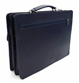 Italian leather briefcase model -201701- genuine leather - blue