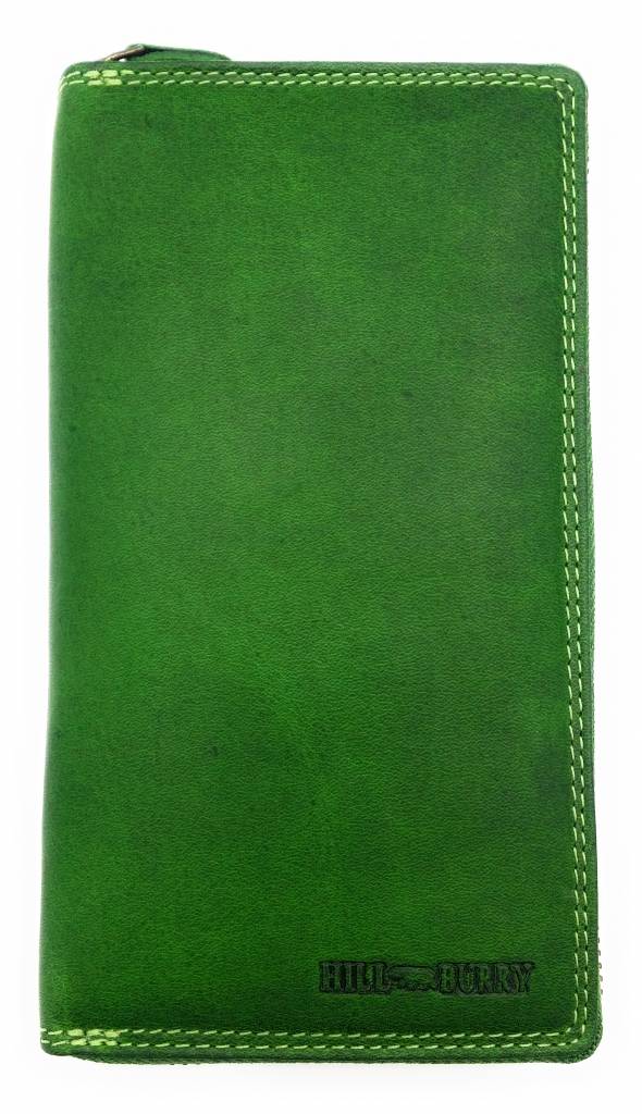 Hill Burry Hill Burry - VL77706 -2080 - really learn - big - ladies - leather zipper wallet - firmly - chic - appearance - vintage leather green