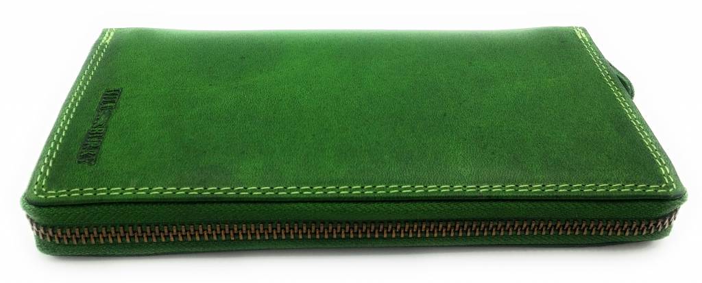 Hill Burry Hill Burry - VL77706 -2080 - really learn - big - ladies - leather zipper wallet - firmly - chic - appearance - vintage leather green