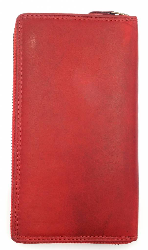 Hill Burry Hill Burry - VL77706 -2080 - really learn - big - ladies - leather zipper wallet - firmly - chic - appearance - vintage red leather