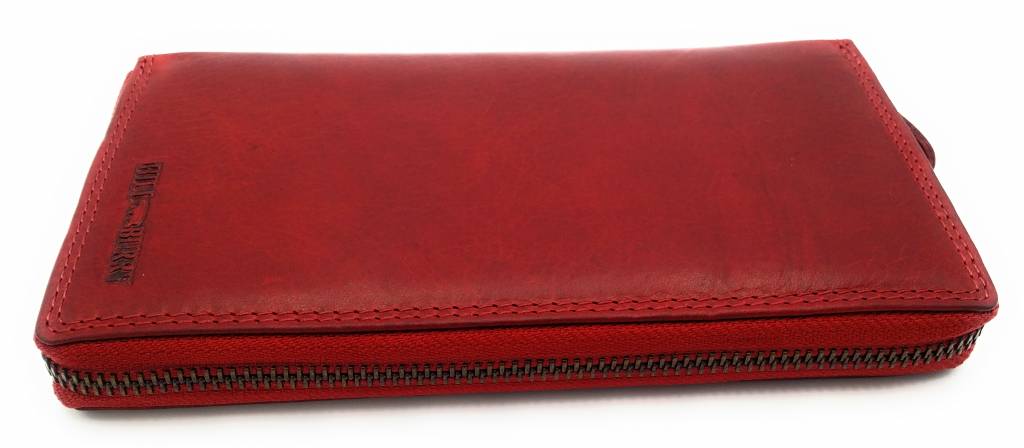 Hill Burry Hill Burry - VL77706 -2080 - really learn - big - ladies - leather zipper wallet - firmly - chic - appearance - vintage red leather