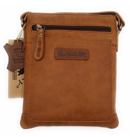 Hill Burry Hill Burry - VB10017 - 3098 - echt leren - schoudertas – crossbodytas- stevig - vintage leder- bruin /cognac