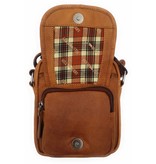 Hill Burry Hill Burry - VB10048 - 3112 - echt leren - schoudertas – crossbodytas- stevig - vintage leder- bruin /cognac