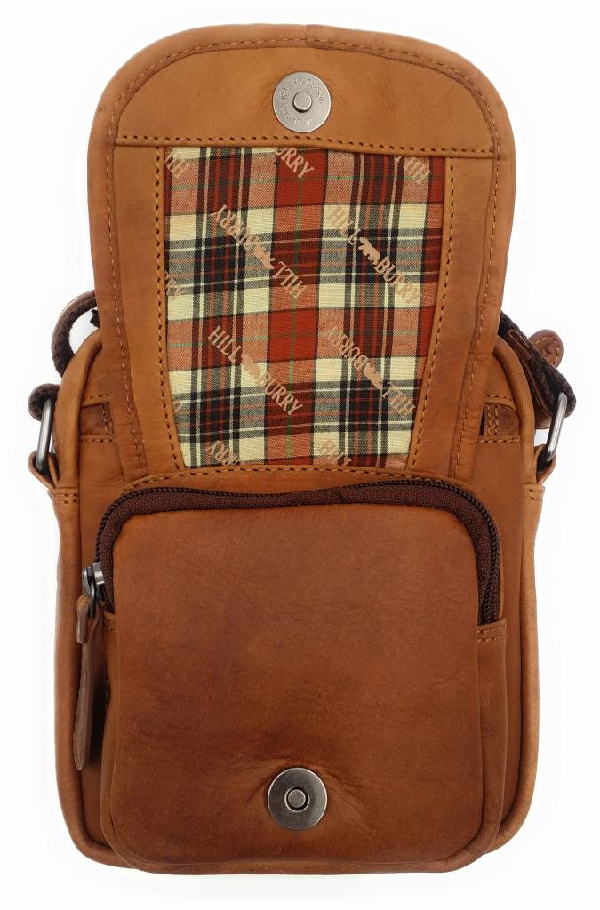 Hill Burry Hill Burry - VB10048 - 3112 - echt leren - schoudertas – crossbodytas- stevig - vintage leder- bruin /cognac