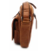 Hill Burry Hill Burry - VB10048 - 3112 - echt leren - schoudertas – crossbodytas- stevig - vintage leder- bruin /cognac