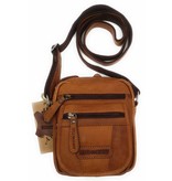 Hill Burry Hill Burry - VB10048 - 3112 - real leather - shoulder bag - crossbodytas- firm - vintage leather brown / cognac