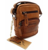 Hill Burry Hill Burry - VB100110 - 3245 - Echtleder - Schultertasche - crossbodytas- Firma - Vintage-Leder braun / cognac