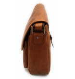 Hill Burry Hill Burry - VB10062 – 3062B - echt leren - schoudertas – werktas- stevig - vintage leder- bruin /cognac