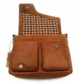 Hill Burry Hill Burry - VB10062 - 3062B - wirklich lernen - Schultertasche - werktas- Firma - Vintage-Leder braun / cognac