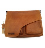 Hill Burry Hill Burry - VB10062 - 3062B - wirklich lernen - Schultertasche - werktas- Firma - Vintage-Leder braun / cognac