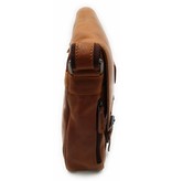 Hill Burry Hill Burry - VB100108 - 3173 - echt leren - schoudertas – werktas- stevig - vintage leder- bruin /cognac