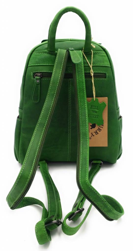 Hill Burry Hill Burry - VB10045 - 3109 - real leather - women - Backpack - firmly - chic - appearance - vintage leather green